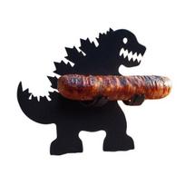 Juokingas BBQ dešrainių laikiklis Nerūdijantis Karščiui atsparus Nešiojamas stovyklavimo dešrainių grotelių laikiklis Nešiojama dešrainių stovo lentyna C