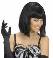 Perukas showgirl juodas