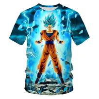 Anime Dragon Ball Son Goku 3D spausdinti vaikų marškinėliai Vasaros mados laisvalaikio marškinėliai berniukui mergaitei Unisex vaikiški drabužiai marškinėlių viršūnės S