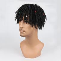 Sintetinės kasos perukai Trumpas perukas vyrams Afro Bob Ombre Nertas Twist plaukai Dreadlocks perukas Natūralus Rasta 10inches