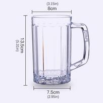 500 ml skaidrus alaus bokalas, plastikinis nedūžtantis pusryčių pienas, kavos sulčių puodelis 500ml