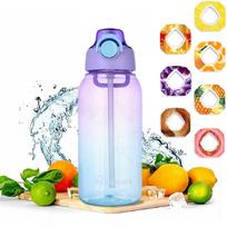 Gertuvė su 7 kapsulėmis, 1000 ml gertuvė vaisiniam vandeniui, 0% cukraus vandens puodelis, sportinė gertuvė One Size violetinė