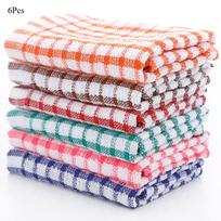 6Pcs Cotton Kitchen Towel Absorbent Clean Dish Towels Kitchen Cleaning Supplies įvairiaspalvis