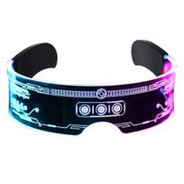 LED Akiniai 7 Spalvos 12 Režimų Cyberpunk Akiniai Mirksintys Šviečiantys Akiniai Helovinui Cosplay Vakarėliui Barui C