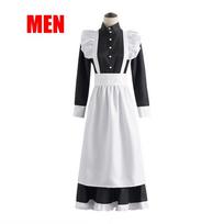 Moterys Vyrai Tarnaitės Apranga Anime Ilga Suknelė Juoda ir Balta Prijuostės Suknelė Lolitos Suknelės Cosplay Kostiumas XXL