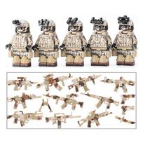 MOC JAV specialiųjų pajėgų SEAL kariai SWAT ginklai ginklai blokelių rinkinys kaladėlės rinkiniai klasikiniai ginklų modelių konstravimo rinkiniai vaikų edukaciniai žaislai