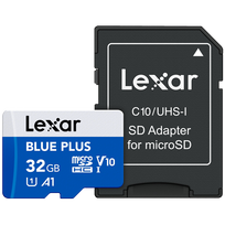 Lexar microSDHC Blue Plus UHS-I with SD adapter, up to 100MB/s read C10/A1/U1 (V10) 32