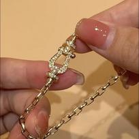 Zircon horseshoe buckle chain bracelet super flash fashion versatile temperament light luxury high sense niche design exquisite jewelry