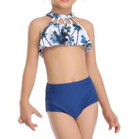 Summer Girls' One-Piece Swimsuit -Swimwear 128 mėlyna