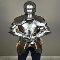 Vokiški gotikiniai šarvai Viduramžių riterio šarvai Pusės kūno šarvai XV amžius Larp Cosplay Geriausia dovana jam