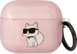 Karl Lagerfeld KLA3HNCHTCP Airpods 3 dangtelis rožinis/rožinis Ikonik Choupette