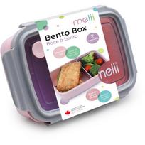 Melii Bento Box priešpiečių dėžutė Pink, Purple, Gray 880 ml