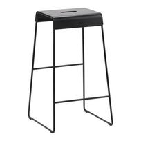 Juodos spalvos iš metalo baro taburetė A-Stool – Zone
