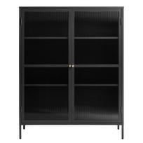 Juoda metalinė vitrina 111x140 cm Bronco - Unique Furniture