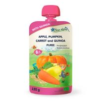 FLEUR ALPINE Obuolių, moliūgų, morkų ir bolivinių balandų tyrelė, nuo 8 mėn. 120g