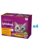 WHISKAS Adult 48x85g drėgnas maistas suaugusioms katėms su: vištiena, antiena, paukštiena, kalakutiena