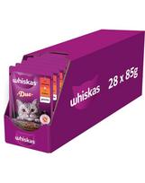WHISKAS Adult 28x85 g drėgno kačių ėdalo želė su jautiena ir paukštiena