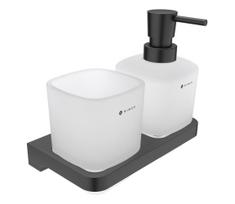 NIMCO MAC 2905831C-T-90-Sieninis muilo dozatorius ir dantų šepetėlio stovas MAYA 320 mm