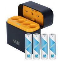 Newell Four-Channel Charger and 4 Li-ion AA Recheargable Batteries Set - 2200 mAh
