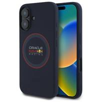 RED BULL dėklas skirtas Apple iPhone 16 Plus compatible with MagSafe RBHMP16M24SIILVR (Silicone red Ring) mėlynos spalvos