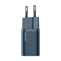 BASEUS laidinis įkroviklis Type C + kabelis Type C į Lightning PD QC3.0 3A 20W TZCCSUP-B03 mėlynos spalvos