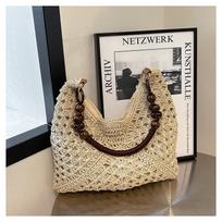 Straw bag casual lazy wind seaside vacation shoulder bag large capacity casual texture bag balta