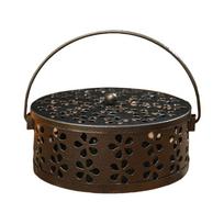 Geležinė uodų smilkalų dėžutė, uodus atbaidantis buitinis degiklis, smilkalų geležinis dangtelis, sandalmedžio uodų smilkalai E2V6 bronze-colored-1set
