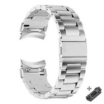 Be tarpų Greito tvirtinimo Nerūdijančio plieno apyrankė Samsung Galaxy 7 FE 7 6 5 4 44 40mm 5 Pro 45mm apyrankė Galaxy Watch 6Classic 43 47mm Galaxy Watch 7 FE 40 sidabras