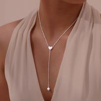 Vnox Heart Butterfly Charm Necklaces for Women, Simple Sweater Chain Collar, Y Necklaces Love Gift for Her brown