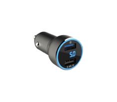 Winner Group - Automobilio įkroviklis su ekranas 2xUSB-A Power Delivery 30W juoda