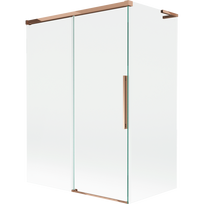 Mexen Rox L vonios ekranas 2-dalių slankiojančios durys 120 + 70 x 150 cm, skaidrus, rausvas auksas - 8C9L-120-070-60-00