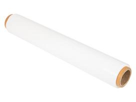 Balta tampri plėvelė 1.40kg, 500mm plotis – 50cm storis – 23 µm ilgis – 130m