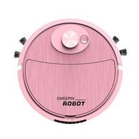 Automatinis robotas dulkių siurblys 3-in-1 belaidis šluojantis šlapias ir sausas itin plonas valymo aparatas šluostymas namams rožinė