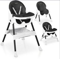 Ricokids Mani maitinimo kėdutė reguliuojama 3in 1, juoda