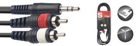 Audio kabelis Stagg 3.5mm TRS - 2 x RCA 3m