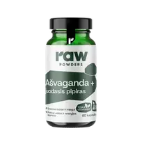 RAW POWDERS Ashwagandha and Black Pepper PLUS kaps. N90