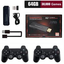 Žaidimų konsolė (64G)Nauja X2 Plus Game Stick 4K HD vaizdo žaidimų konsolė 2.4G dvigubas belaidis valdiklis, skirtas N64/PSP/PS1/GBA, 64G