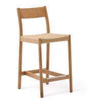 Natūralios spalvos iš ąžuolo masyvo baro taburetė (sėdynės aukštis 65 cm) Yalia – Kave Home