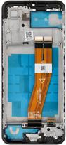 Zila LCD ekranas, skirtas SAMSUNG A03 A035G OEM su rėmeliu (164 mm)