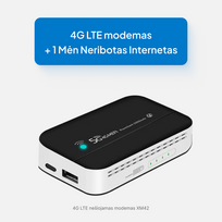 4G LTE nešiojamas modemas XM42 + 1 Mėn Neribotas Internetas