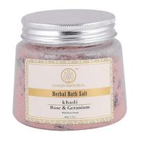Natūrali vonios druska su rože ir pelargonija (200 g), Žolelių vonios druska Rožė ir Geranija, Khadi Natural