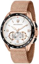 Maserati Traguardo R8873612011 Chronografas Tachimetras Kvarcinis Vyriškas Laikrodis sidabras/balta