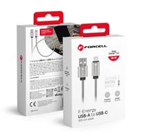 FORCELL F-ENERGY Metal C234 cable USB A to Type C QC4.0A 3A 66W 2 m silver