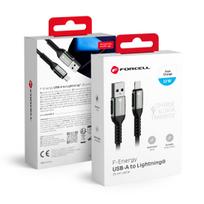 FORCELL F-ENERGY C257 cable USB A to Lightning 2.4A 12W, 0.25 m, black