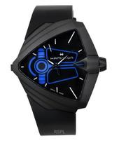 Hamilton Ventura XXL Bright Dune Limited Edition Guminis dirželis Juodas ciferblatas Kvarcinis H24614330 Vyriškas laikrodis juoda