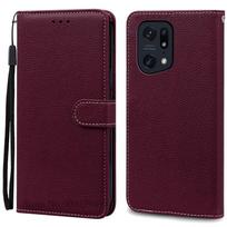 Find X5 X 5 Pro Case For OPPO Find X5 Case Silicone Luxury Leather Wallet Case For OPPO Find X5 Pro Cover Flip Coque Funda Shell For OPPO Find X5 vyno raudonos spalvos