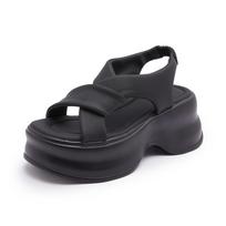 Small platform sandals women wear in summer, new fashionable and versatile, comfortable and height-increasing casual sports women's shoes 33 juoda