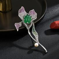 Išskirtinė moteriška prabangi retro magnolijos sagė su perlais, elegantiška ir madinga temperamento sagė, aksesuarai