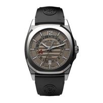 Armand Nicolet Tramelan J09 GMT Pilkas ciferblatas Automatinis A663AAA-GR-GG4710N Juodas guminis dirželis Vyriškas laikrodis pilka