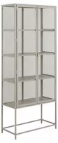 Seaford display cabinet, Top melamine grey, Base steel matt grey, 77x35x185.6 cm
